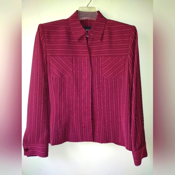 BRAND NEW Larry Levine Suits Pinstripe Shirt-Style Blazer - Picture 1 of 6